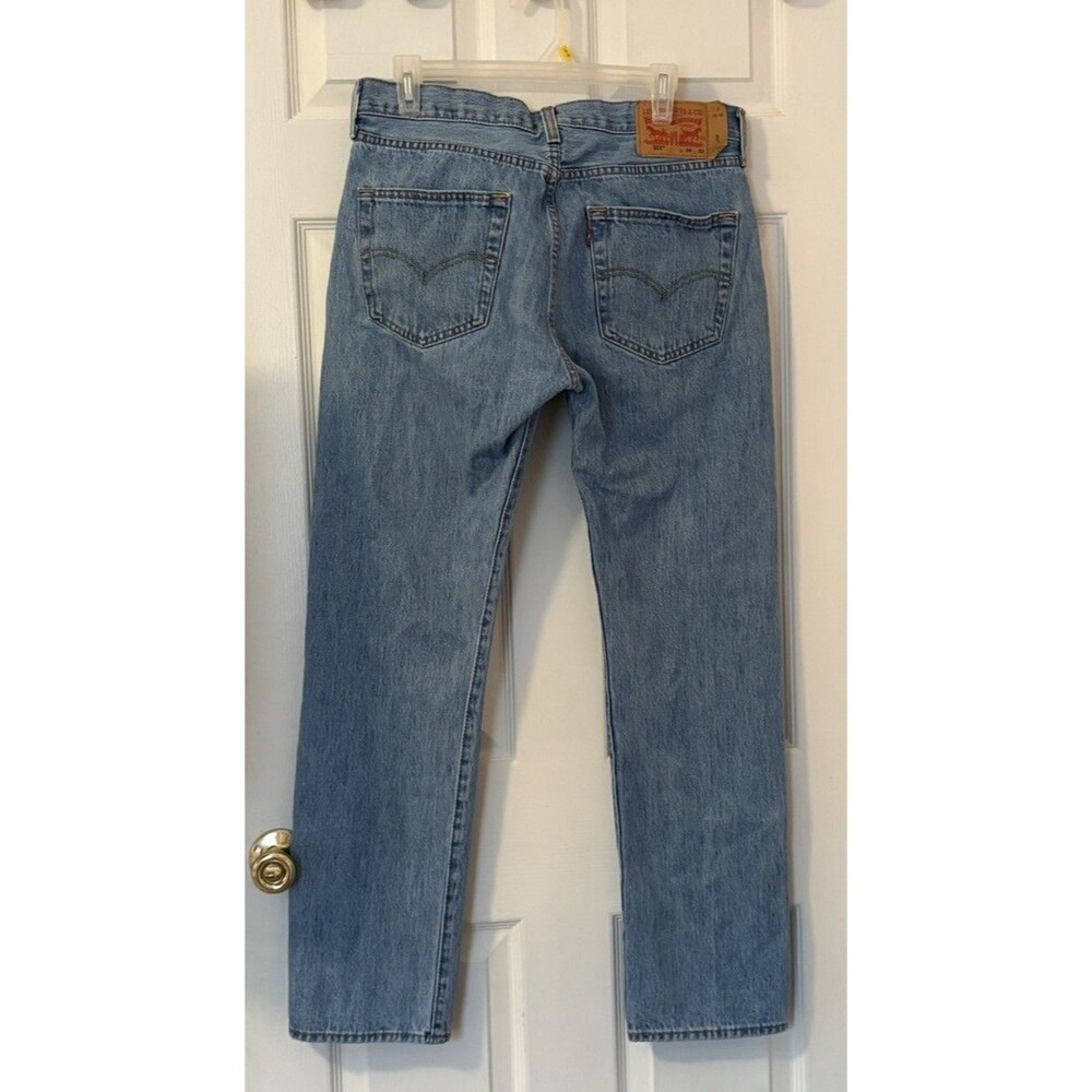 Levi’s 501 Men’s Jeans 34x32 (Measures 32×30) Blue Button Fly Straight Leg Denim - Picture 2 of 7